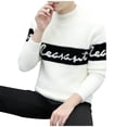 thumbnail image 3 of Alkepwun Men's Casual Pullover Sweater Letter Print Pound Neck Long Sleeves Unisex Casual Sweater Tops, 3 of 3