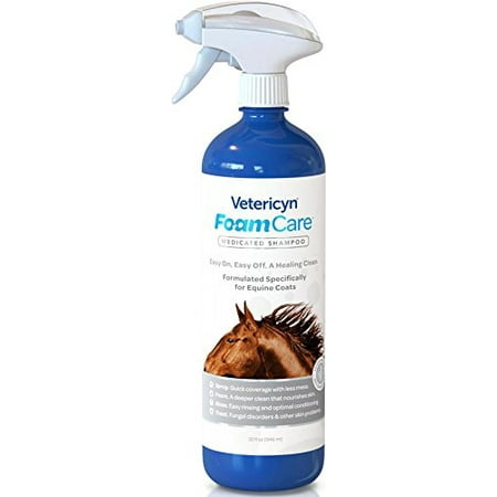 Medicated Antifungal - Vetericyn FoamCare Equine Clean Medicated Shampoo Optimal Skin Coat Health 32 oz