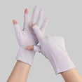 thumbnail image 2 of COMVALUE Women Driving Gloves Sun UV Protection Summer Outdoor Hiking UPF 50+ Glove Touchscreen Half-finger Glove (Grey, One Size), 2 of 4