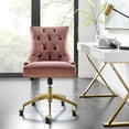 thumbnail image 2 of Modway Regent Tufted Performance Velvet Office Chair, Gold Dusty Rose, 2 of 10