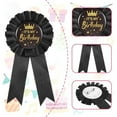 thumbnail image 4 of Birthday Ribbon Badge Brooch Party Decorations Black, 4 of 5