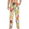 thumbnail image 4 of Men's Pajama Pants with Pockets Sleepwear Lounge Pants Stretch Casual Maple Leaves in Autumn, 4 of 7