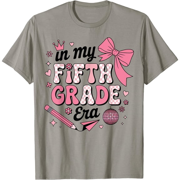 in My Fifth Grade Era Coquette Bow Back to School Girls T-Shirt