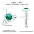 thumbnail image 5 of Rosec Jewels Certified Lab Grown Emerald Wedding Rings Set of 2 - Emerald Halo Engagement Ring with Band - AAAA Grade, 18K White Gold, US 8.00, 5 of 9