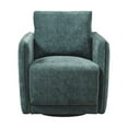 Green Swivel Accent Chair, Modern Channel Quilted Design with Removable