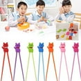 thumbnail image 3 of Children Caimao Doll Kids Helper Flatware Cute Cat Practice chopsticks Training Chopsticks WHITE, 3 of 8