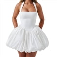 thumbnail image 3 of Vestido Halter Sin Mangas para Mujer, Informal, con Lazo, Espalda Descubierta, Corsé, Vestido de Fiesta con . M, 3 of 10