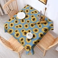 thumbnail image 2 of Blue Sunflower Pattern Square Tablecloth,Waterproof Square Table Cover,Wipeable Spillproof Washable Table Cover for Home Kitchen Party Decor 60"x60"(152x152cm), 2 of 6