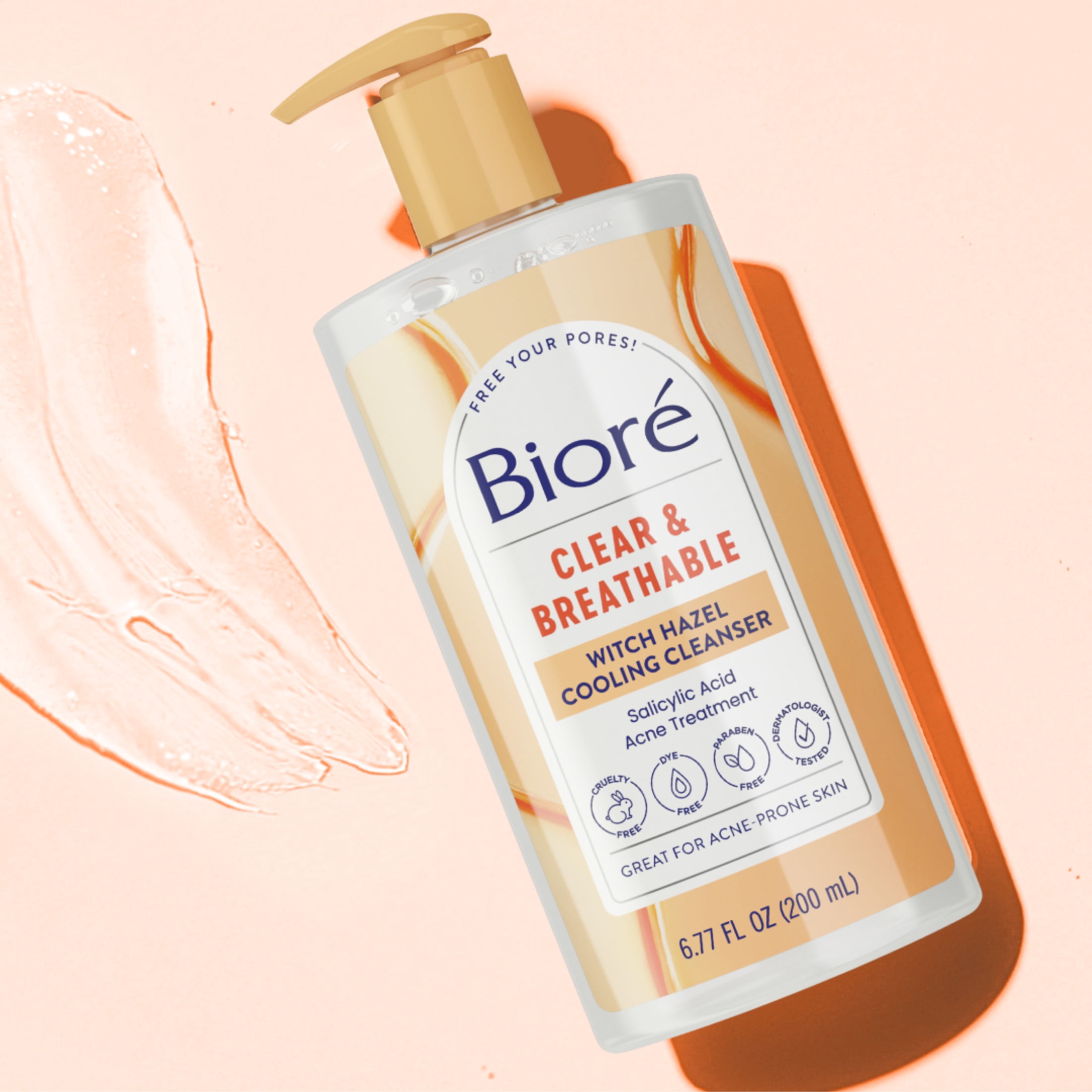 Biore Witch Hazel Face Wash Cleanser Acne Prone Skin Care 6.77 fl oz Walmart