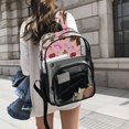 thumbnail image 6 of Large Clear PVC Backpack Heavy Duty See Through Backpack for Adults Work Travel, Leopard Cherry Bows Printed 12L, 6 of 8