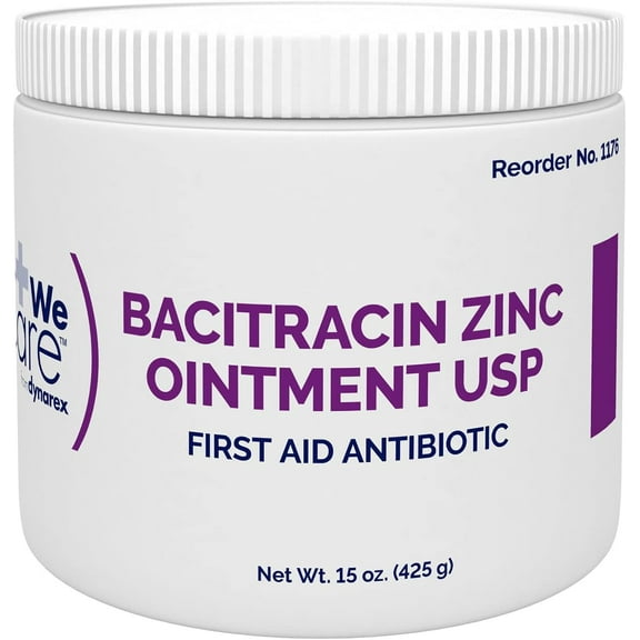 Dynarex Bacitracin Zinc Ointment USP - Wound Healing Treatment, 15 Ounce