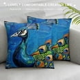 thumbnail image 3 of Orinice Peacock Graphic Decorative Cushion Throw Pillow Cover for Home Couch Living Room Bed Sofa Printed on Both Sides Zipper Closure 1PC 20x20in, 3 of 5
