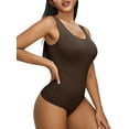 thumbnail image 3 of LELINTA Women's Slimming Long Leg Bodysuit, Full Body Shapewear, All Over Smoothing, Sizes Small-XL, Coffee, 3 of 8