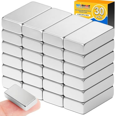 30Pcs Neodymium Magnets Bar Heavy Duty, 20x10x5mm Small Strong Rare Earth Magnets, Bar Magnets for Crafts, Rectangle Magnets for Fridge, Tool Storage, Kitchen Office DIY and School Science