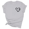 thumbnail image 3 of LINGLANG Womens Summer Tops Dressy Casual Solid Color Round Neck Heart Double Printed Short Sleeve T Shirt Top Oversized Tshirts, 3 of 4