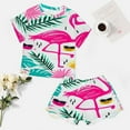 thumbnail image 4 of Flamingo Pattern 2 Pack Women’s Pajama Set Print Sleepwear And Shorts Y2k Loungewear Sets S-5XL, 4 of 7