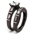 thumbnail image 4 of Womens Coffee Brown Ring Anillo Cafe Para Mujer Stainless Steel with AAA Grade CZ in Clear Melfi, 4 of 5