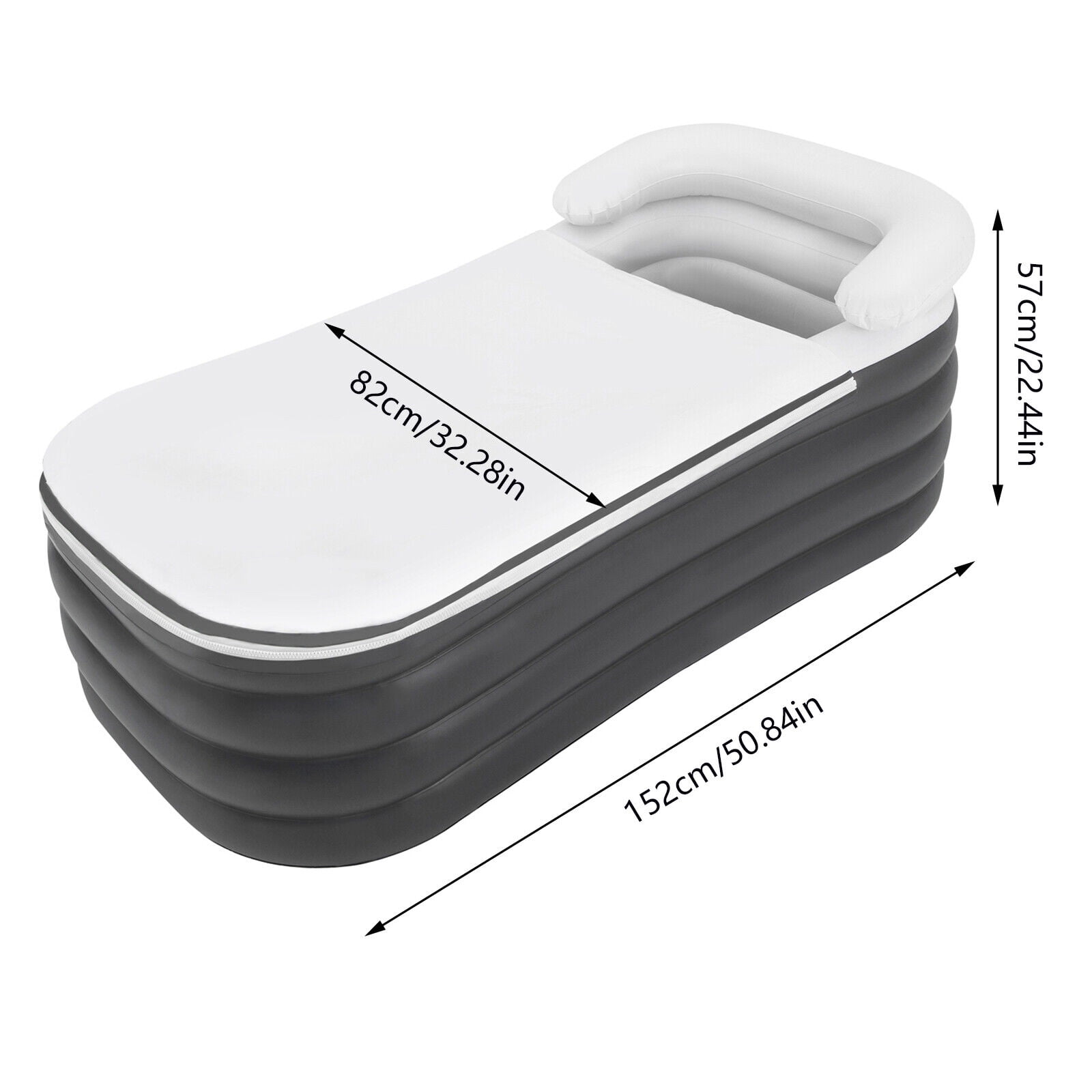Miumaeov Inflatable Bathtub Foldable Portable Inflatable Bathtub for Shower Unisex Adults SPA Bathtub Shower Stall Hot Bath and Ice Bath 50.84 * 32.28 * 22.44 inches