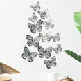 thumbnail image 5 of XMMSWDLA Wall Decor Living Room 12pcs 3d Metal Texture Hollow Butterfly Wall Stickersilver Christian Wall Decor, 5 of 6