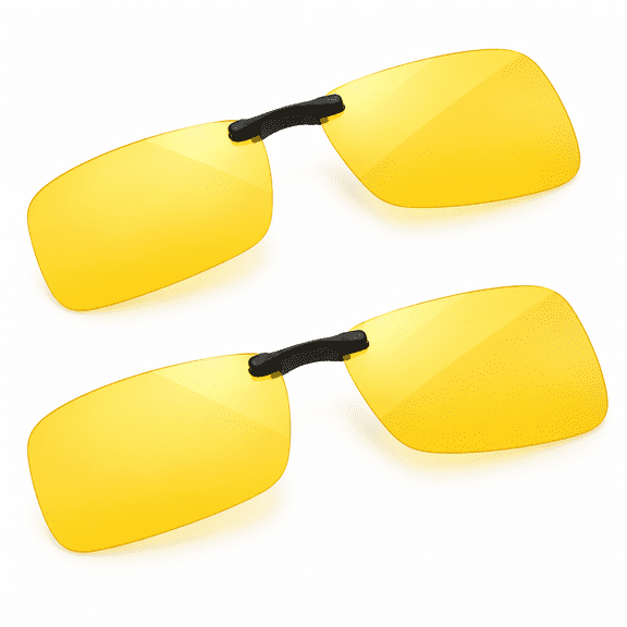 VORALYN Polarized Clip on Glasses,Polarized Lenses Sunglasses Clip,Anti-Uva Anti-Uvb,For Men and Women (2Pcs,Night Vision Yellow)