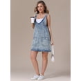 thumbnail image 7 of DARING DIVA Women's Loose Sleeveless Pinafore Mini Denim Dresses XL Light Blue, 7 of 7