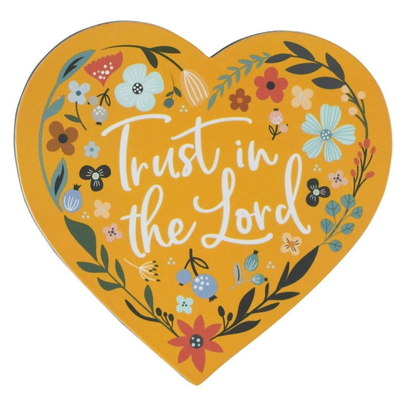Christian Art Gifts Inspirational Women & Girls Bible Verse Fridge Heart Magnet: Trust in the Lord