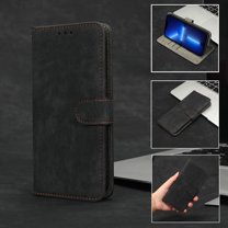 Nalacover for iPhone 14 Plus Flip Wallet Case,Stylish 360 Protection Synthetic Leather Soft TPU Flexible Magnetic RFID Kickstand Card Slots Shockproof Anti-Scratch with Wrist Strap Cover.Black