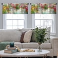 thumbnail image 4 of LALILO Kitchen Curtain Valance Flowers Wall Watercolor Rod Pocket Window Curtain 52"x 18" Set of 2, 4 of 5