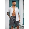 thumbnail image 2 of COOFANDY Men' Casual Linen Shorts 8 Inch Inseam Elastic Waist Lightweight Summer Beach Shorts, 2 of 6
