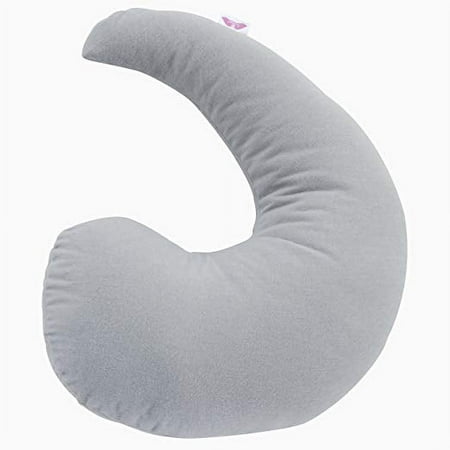 NuAngel Trinity II Washable Organic Cotton Nursing Pillow with Pillowcase, Gray