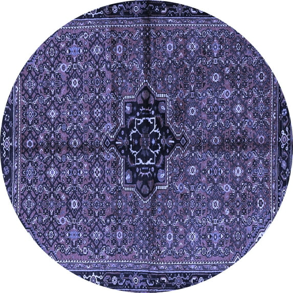 Ahgly Company Machine Washable Indoor Round Persian Blue Traditional Area Rugs, 8' Round