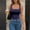07-Navy, variant on Women's Basic Square Neck Sleeveless Tank Top, Casual Solid Color Form-Fitting Camisole, Soft Stretchy Summer Top for Daily Wear Layering 03-Dark Gray L