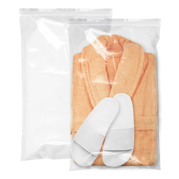 Clear Polyethylene Zipper Bags, 4 mil Ultra Thick Seal Top, 250 Count, 14 x 24 in