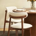thumbnail image 2 of DyFun Modern Dining Chairs Set of 4 with Curved Backrest for Natural Arm Support, Linen Upholstered Dining Room Chairs, Beige, 2 of 7
