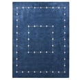 thumbnail image 3 of Rugsotic Carpets Hand Knotted Wool Area Rug 6'x9' Blue Geometric Rectangle Indoor Rug for Living Room, Bedroom Antimicrobial L00532, 3 of 6