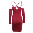 thumbnail image 3 of SAYOO Vestido ajustado de manga larga para mujer, correa de espagueti ahuecada Color sólido Cremallera trasera Fiesta de noche Club Boda de una sola pieza SAYOO S M L, 3 of 9