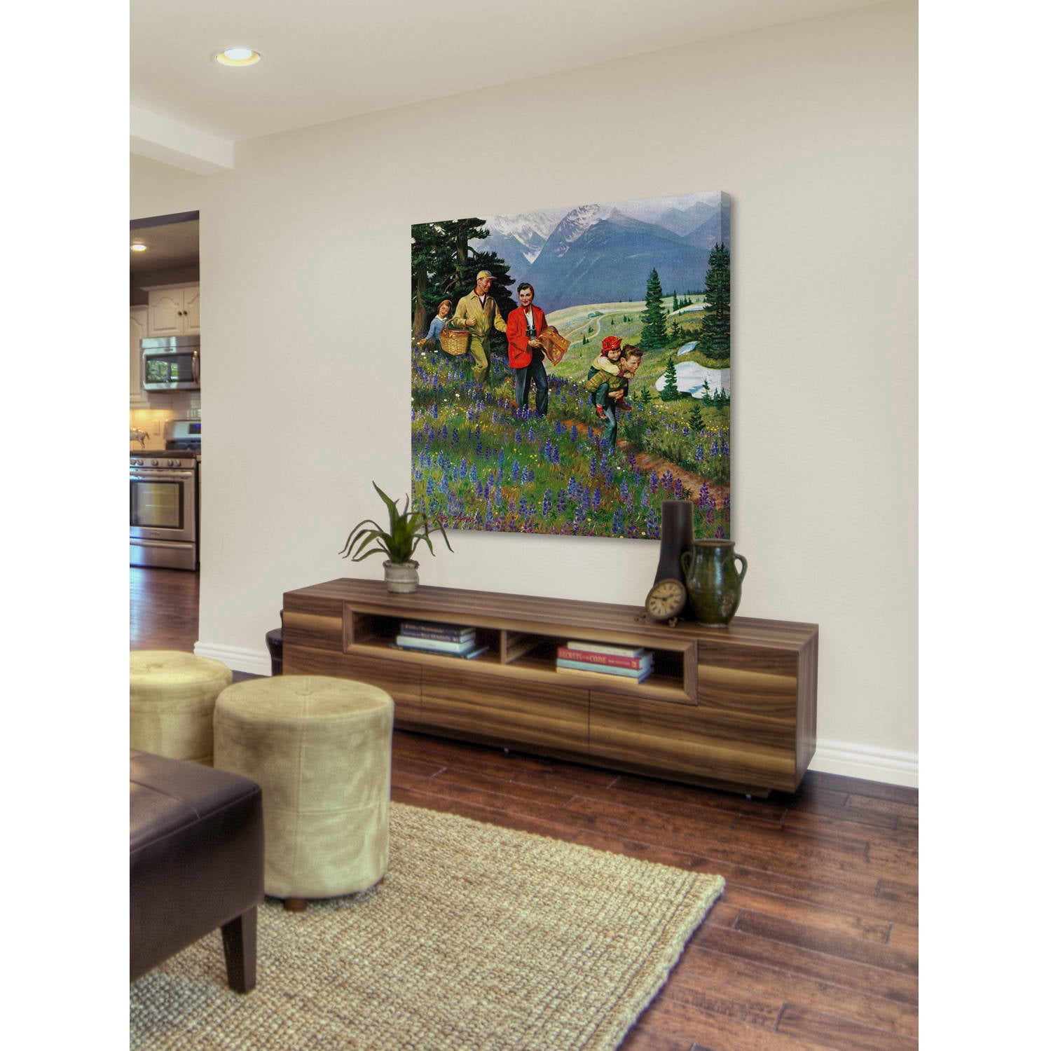 "Mountain Hike" Painting Print on Wrapped Canvas