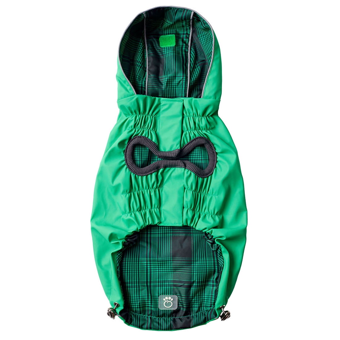 GF PET Dog Rain Coat Reversible Elastofit Waterproof Apparel for Small Medium Large Dogs Pets, Green, 2XL