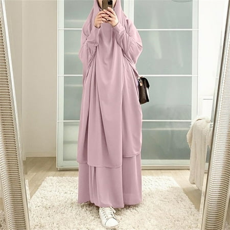 

Women s Casual Solid Robe Abaya Arab Kaftan Robe Two-piece Robe