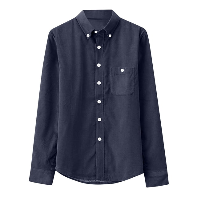 pstuiky camisa de manga larga para hombre, Camisa informal de manga larga con solapa y botones en color liso para hombre, estilo ejecutivo. camisetas de hombre m