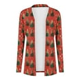 thumbnail image 3 of AUNVITO Women's Christmas Print Casual Jacket Loose Fit Stretch Fabric Long Sleeve Open Front Cardigan Coat for Holiday Outfits, 3 of 4
