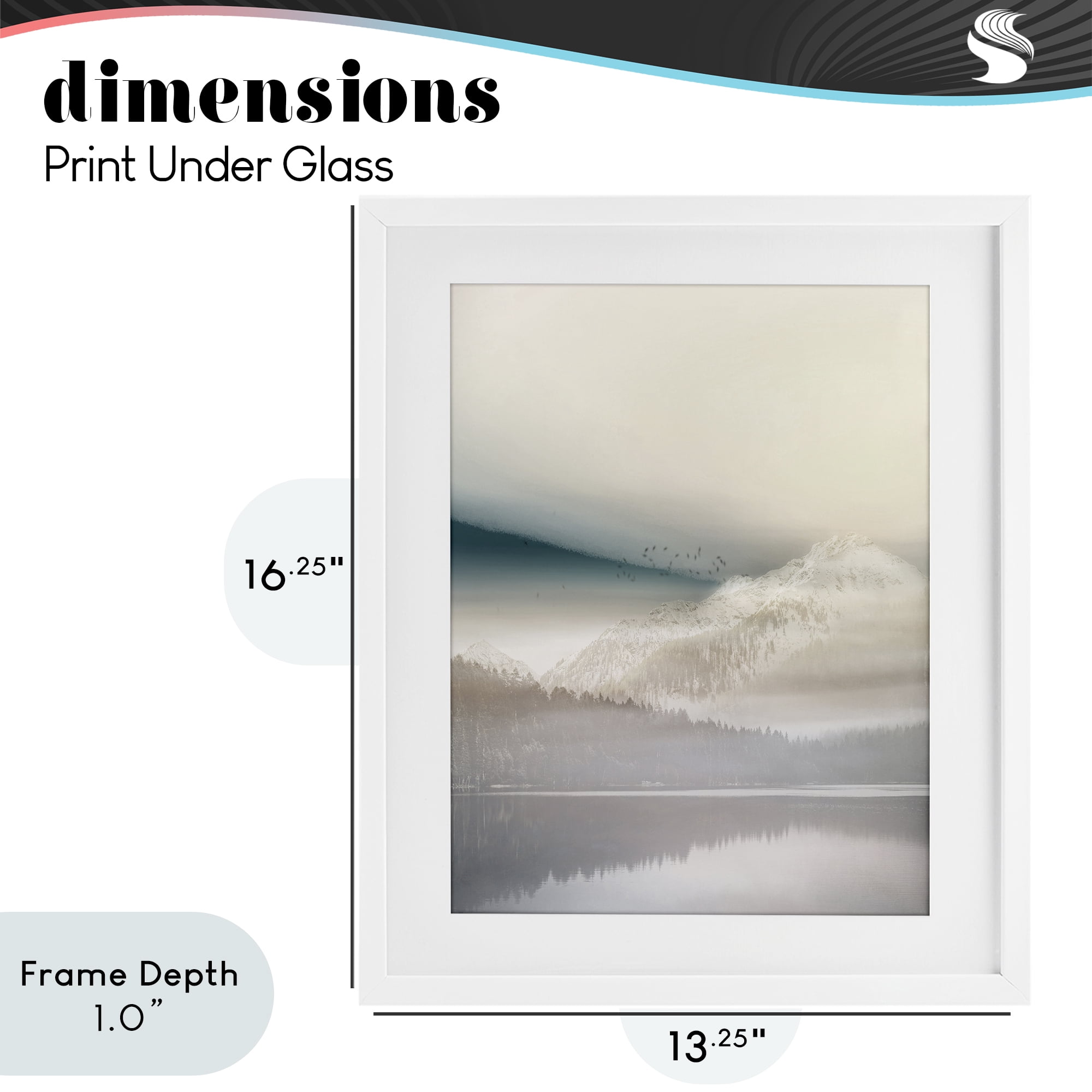Stupell Industries Mountainous Vanilla Landscape White Framed Print Under Glass, design by Gemma Bardot