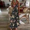 thumbnail image 2 of Joau Womens Vintage Printed Sleeveless Baggy Maxi Dress Summer Casual V Neck Loose Flowy Long Dress Evening Party Holiday Beach Sundress, 2 of 5