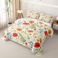 thumbnail image 3 of Erosebridal Wild Flower Print Quilt Full,Multicolor Wildflower Full Bedspread Sets For Girls,3-Piece, 3 of 7