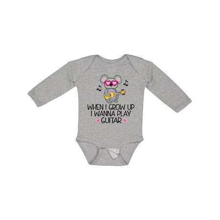 

Inktastic Future Guitar Player Cute Music Gift Baby Girl Long Sleeve Bodysuit