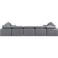 thumbnail image 3 of Meridian Furniture Indulge Sectionnel Modulaire en Velours en Forme de U de 234 Pouces Gris, 3 of 9