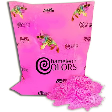 Chameleon Colors Pink Gender Reveal Powder - Easy-Open Bag of Pink Color Powder for Photography, Baby Girl Gender Reveal, Burnout, Birthday Party, Color Fun Run, Holi Festival, and More - 5 lbs.