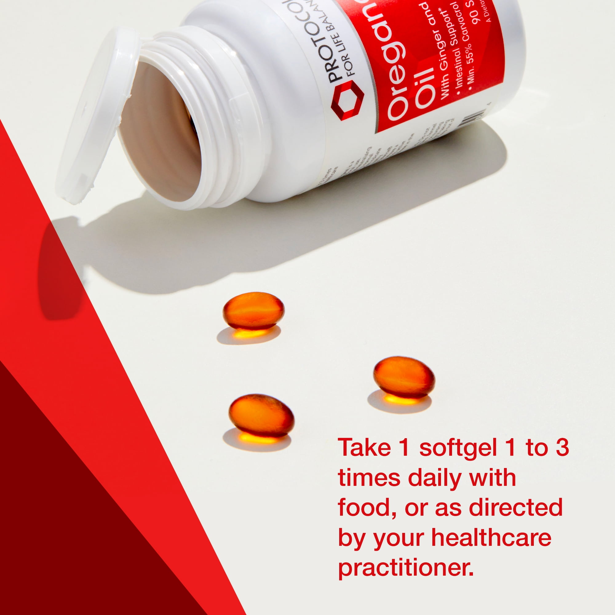 Protocol For Life Balance - Oregano Oil - with Ginger and Fennel Oil, Helps Provide Intestinal Support, Immune System Function - 90 Softgels