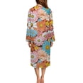 thumbnail image 2 of Yuyamidu Hippie Flower Long Sleeve Bathrobe for Women Lightweight Zippered Robes Floral Long Sleeve Bath Robe Loose Housecoat Nightgown Size XL Mid-Length Sleepdress, 2 of 7