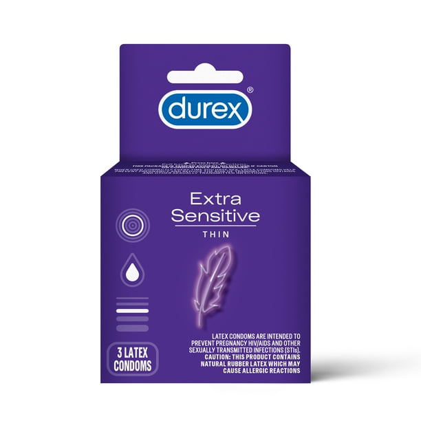 Durex Extra Sensitive Condoms, Ultra Thin, Lubricated Natural Rubber